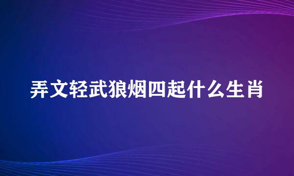 弄文轻武狼烟四起什么生肖