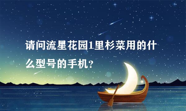 请问流星花园1里杉菜用的什么型号的手机？