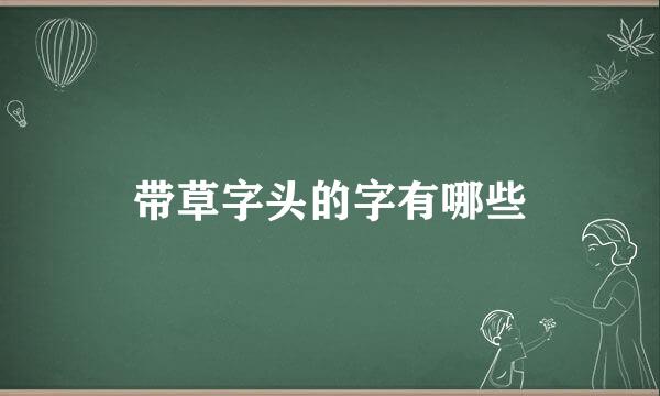 带草字头的字有哪些