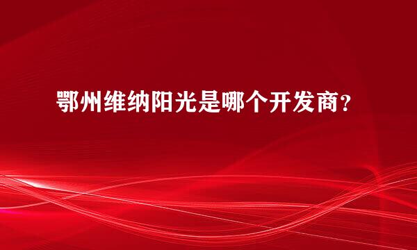 鄂州维纳阳光是哪个开发商？