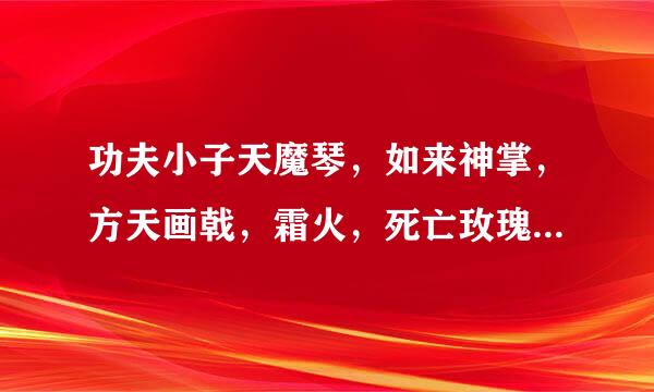 功夫小子天魔琴，如来神掌，方天画戟，霜火，死亡玫瑰哪个买的值。