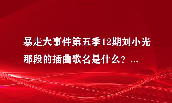 暴走大事件第五季12期刘小光那段的插曲歌名是什么？ 求解！