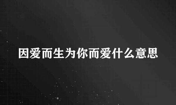 因爱而生为你而爱什么意思