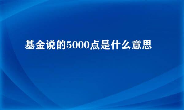 基金说的5000点是什么意思