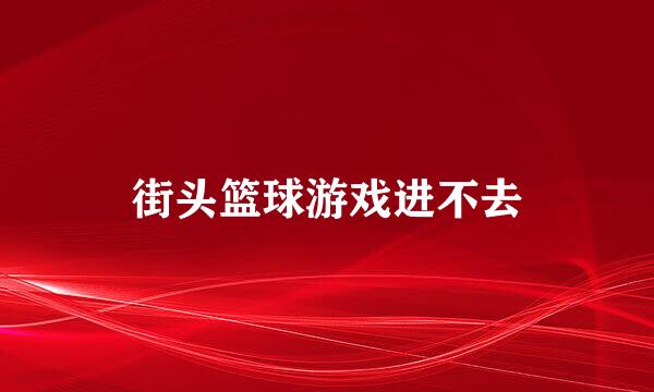 街头篮球游戏进不去