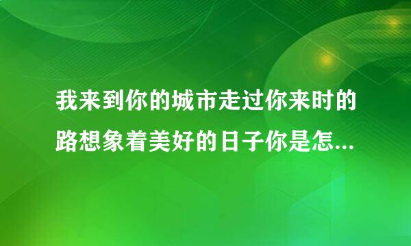 我来到你的城市走过你来时的路想象着美好的日子你是怎样的孤独拿着你给的照片是什么歌曲名字啊