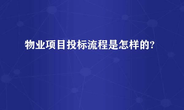 物业项目投标流程是怎样的?