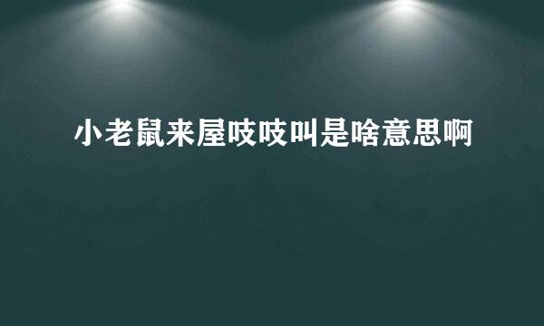 小老鼠来屋吱吱叫是啥意思啊