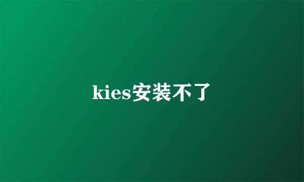 kies安装不了