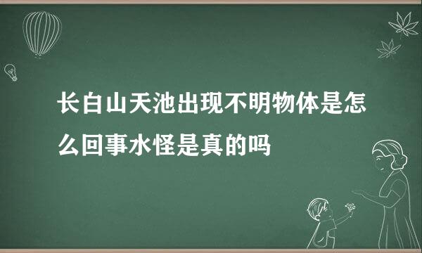 长白山天池出现不明物体是怎么回事水怪是真的吗