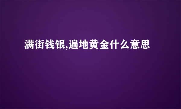 满街钱银,遍地黄金什么意思