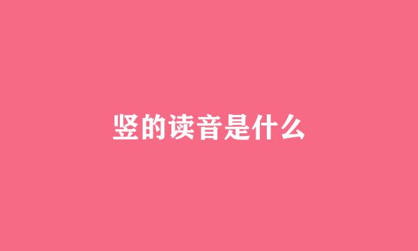 竖的读音是什么