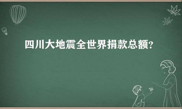 四川大地震全世界捐款总额？