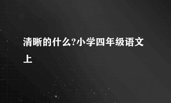 清晰的什么?小学四年级语文上