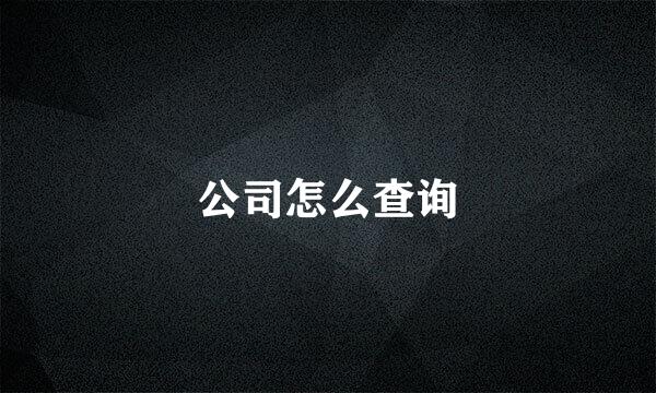 公司怎么查询