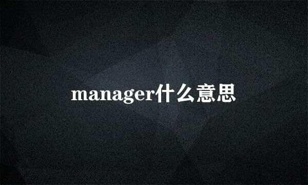 manager什么意思