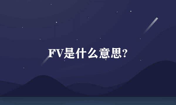 FV是什么意思?
