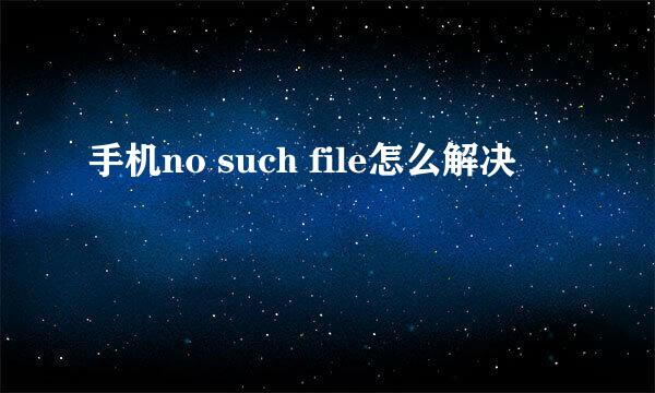 手机no such file怎么解决