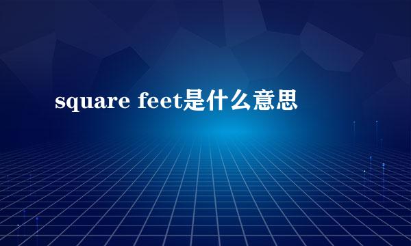 square feet是什么意思