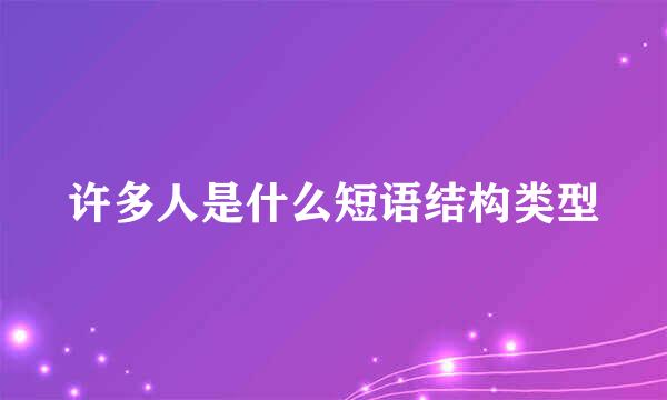 许多人是什么短语结构类型