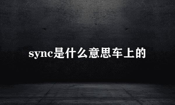 sync是什么意思车上的