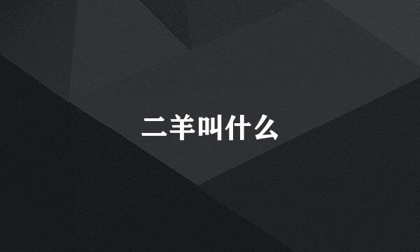 二羊叫什么