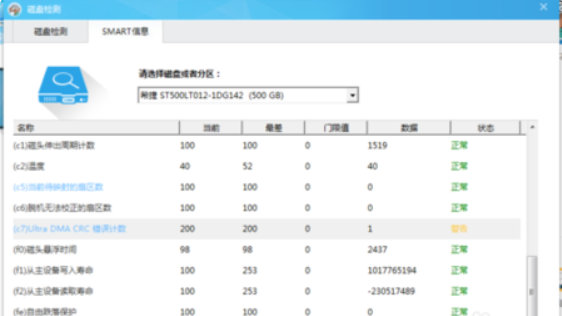 硬盘故障 C7Ultra DMA CRC 错误计数