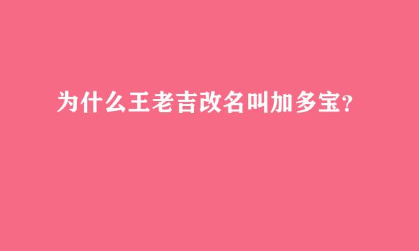 为什么王老吉改名叫加多宝？