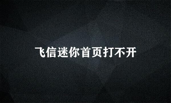 飞信迷你首页打不开