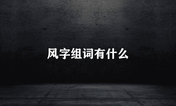 风字组词有什么