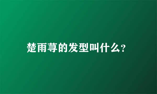 楚雨荨的发型叫什么？