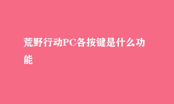 荒野行动PC各按键是什么功能