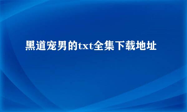 黑道宠男的txt全集下载地址