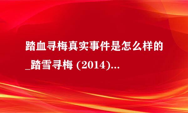 踏血寻梅真实事件是怎么样的_踏雪寻梅 (2014)高清网盘完整版在线观看