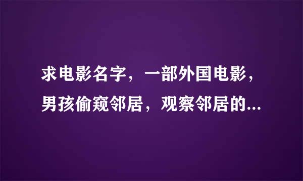 求电影名字，一部外国电影，男孩偷窥邻居，观察邻居的生活，怀疑邻居一个男的杀人，平时观察他的生活