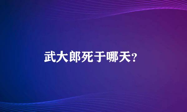 武大郎死于哪天？