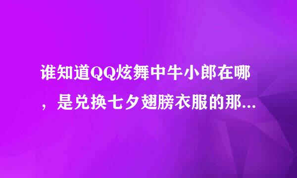 谁知道QQ炫舞中牛小郎在哪，是兑换七夕翅膀衣服的那个，是不是在休闲社区？拜托知情者告诉我，谢谢了啊!