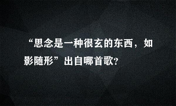 “思念是一种很玄的东西，如影随形”出自哪首歌？