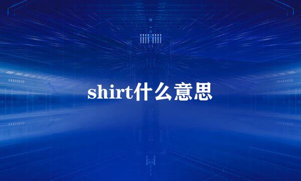 shirt什么意思