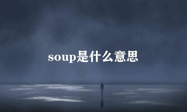 soup是什么意思