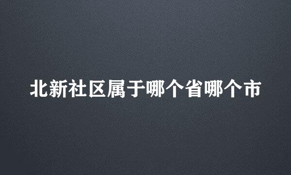 北新社区属于哪个省哪个市