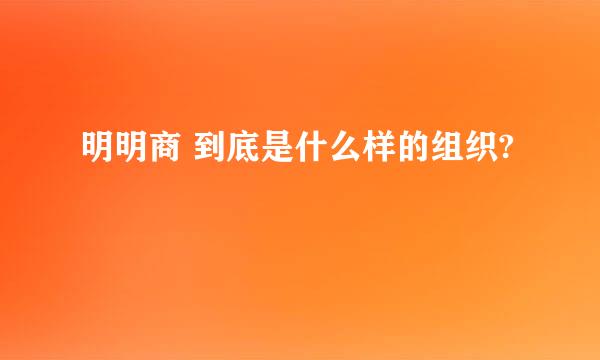 明明商 到底是什么样的组织?