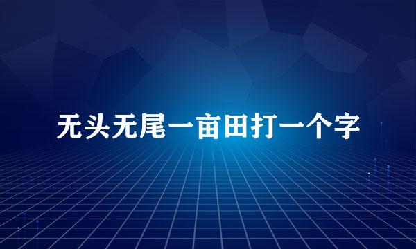 无头无尾一亩田打一个字