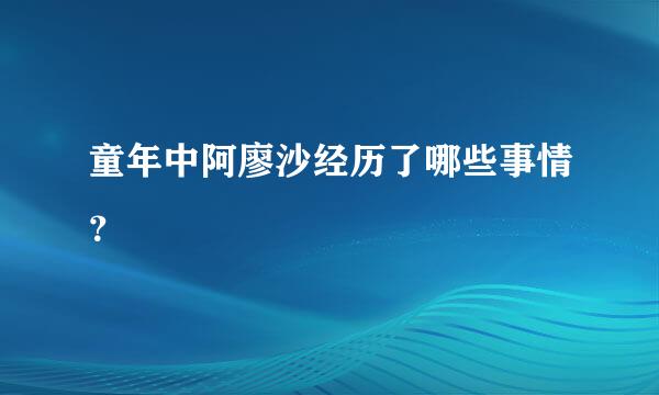 童年中阿廖沙经历了哪些事情？