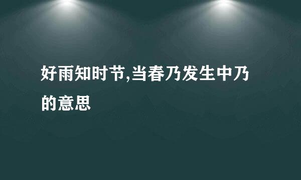 好雨知时节,当春乃发生中乃的意思