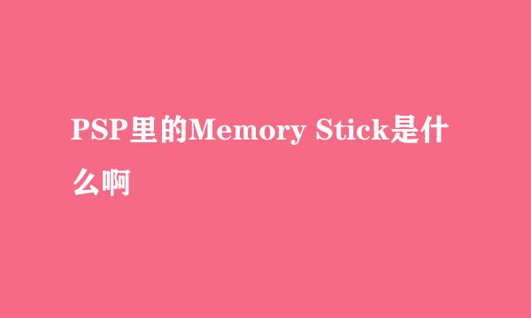 PSP里的Memory Stick是什么啊