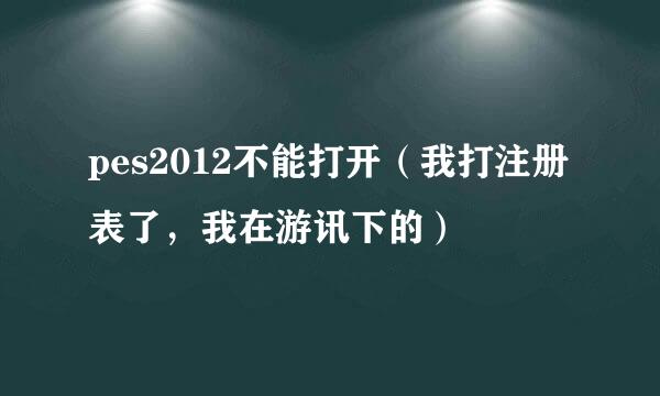 pes2012不能打开（我打注册表了，我在游讯下的）