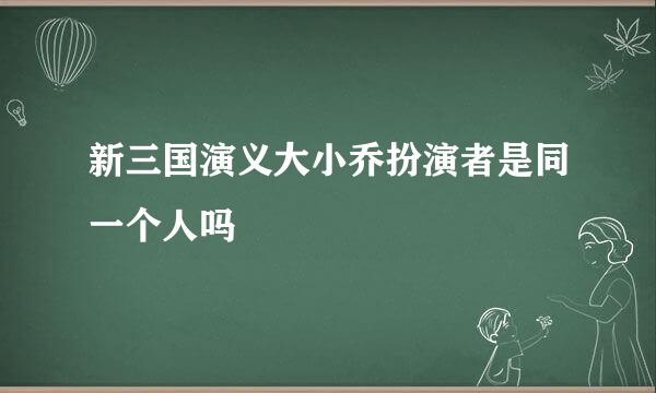 新三国演义大小乔扮演者是同一个人吗