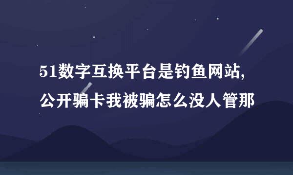 51数字互换平台是钓鱼网站,公开骗卡我被骗怎么没人管那