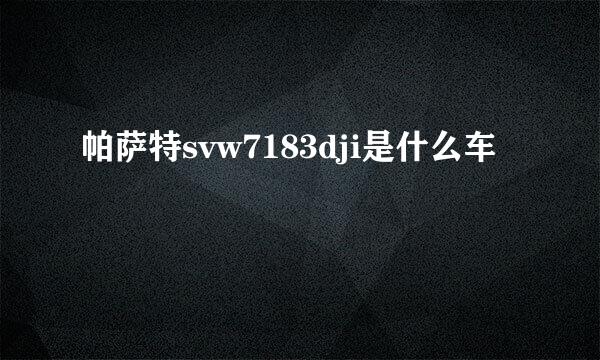 帕萨特svw7183dji是什么车